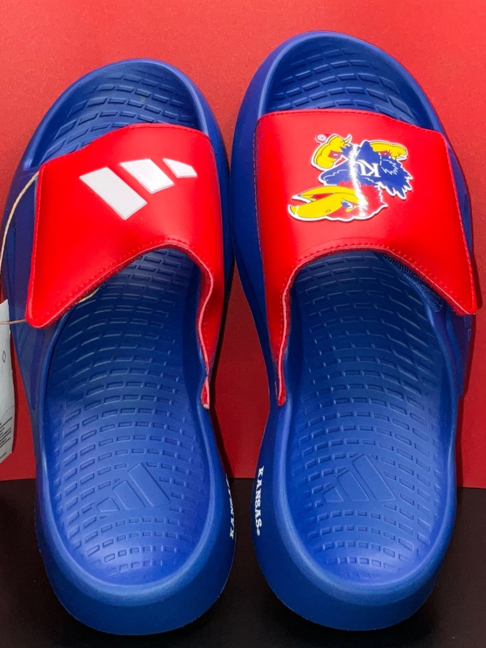 University of Kansas-KU Jayhawks Adidas Lightblaze Slides. US Men’s 8/W 10. NWT.